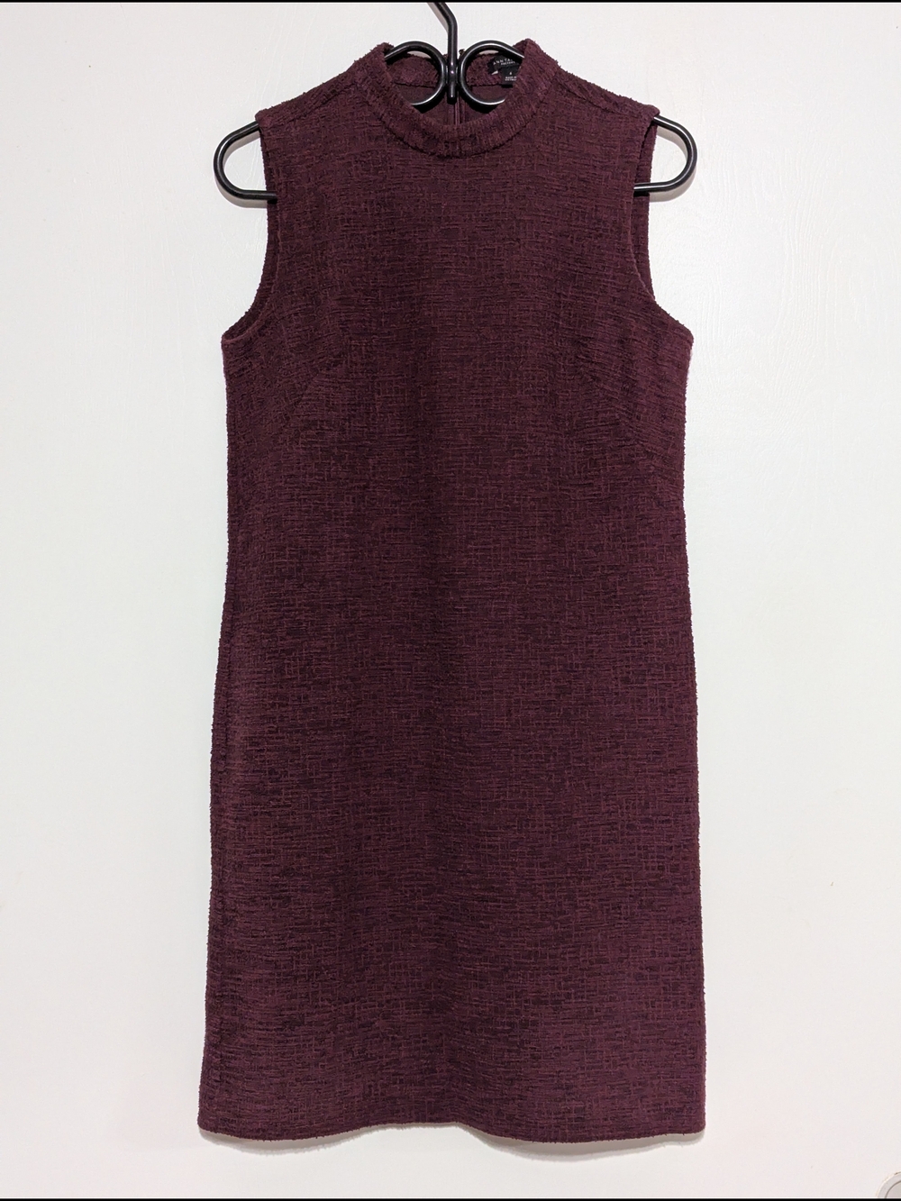 Ann Taylor Sleeveless Mock Neck Shift Dress - Burgundy